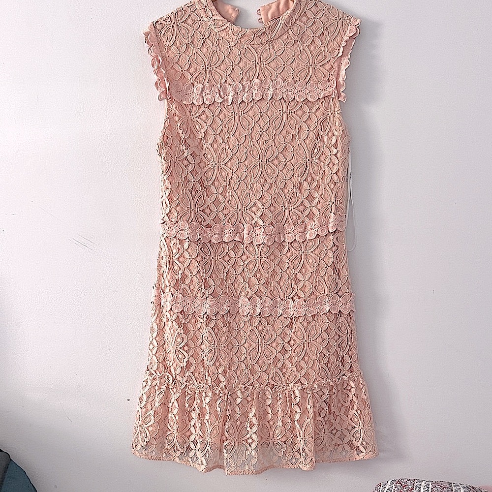 Julia Jordan Peach Lace Dress